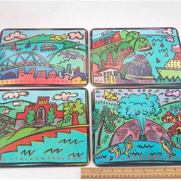 New Zealand Placemats, 8 x 11 inch Cork Back Acrylic Front, Set of 4 - Picture 7 of 9